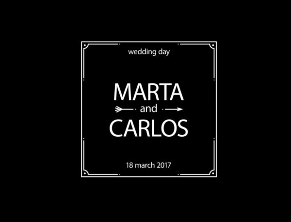 Animation wedding name and date